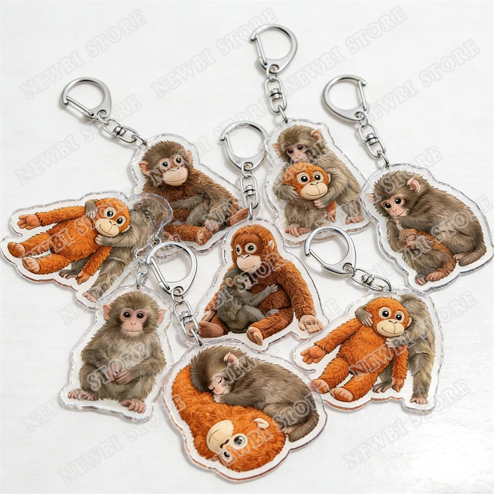 HugMonkey™ 3D Keychain 🐒💖 — Cute Clip-On Companion
