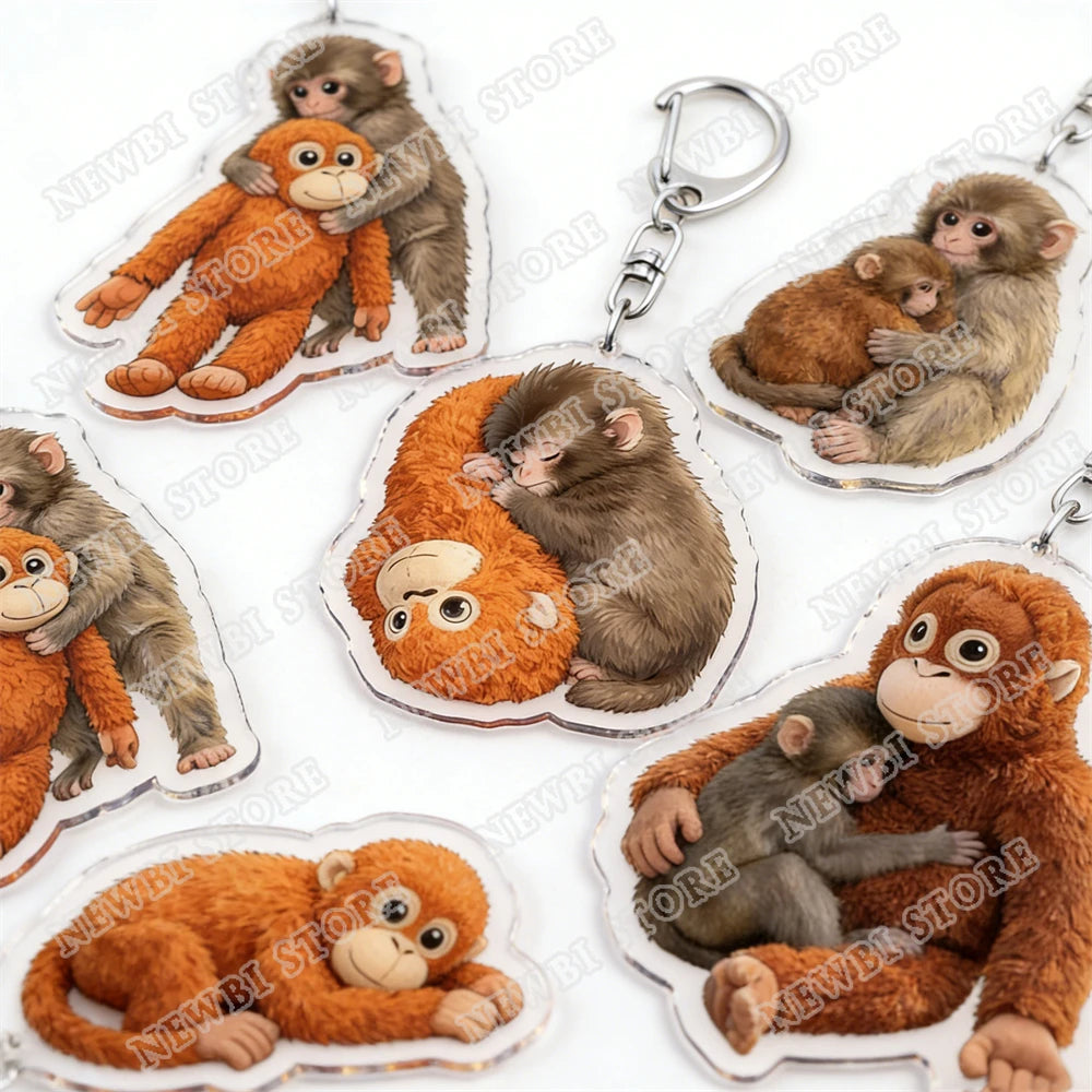 HugMonkey™ 3D Keychain 🐒💖 — Cute Clip-On Companion