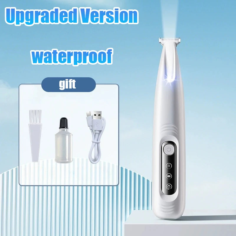 Dog Paw Trimmer - Electric Cordless Pet Clippers for Dogs &amp; Cats - Quiet Dual-Speed Groomer with Pet-Safe Blade for Feet, Ears, Face - USB-C Rechargeable - with Travel Bag, Comb &amp; Brush