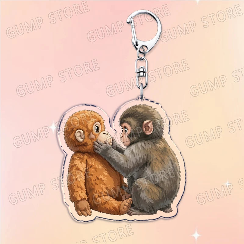HugMonkey™ 3D Keychain 🐒💖 — Cute Clip-On Companion