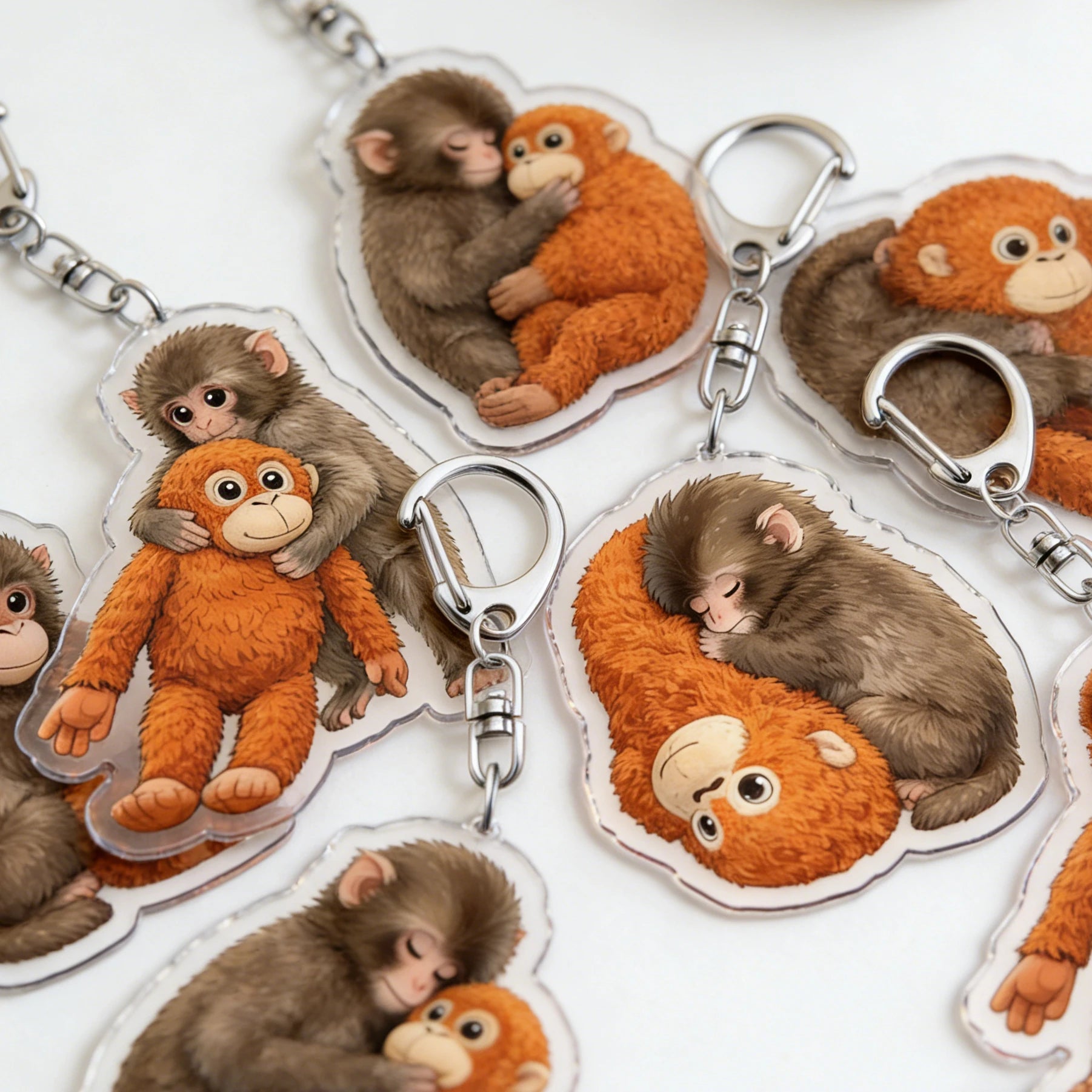 HugMonkey™ 3D Keychain 🐒💖 — Cute Clip-On Companion