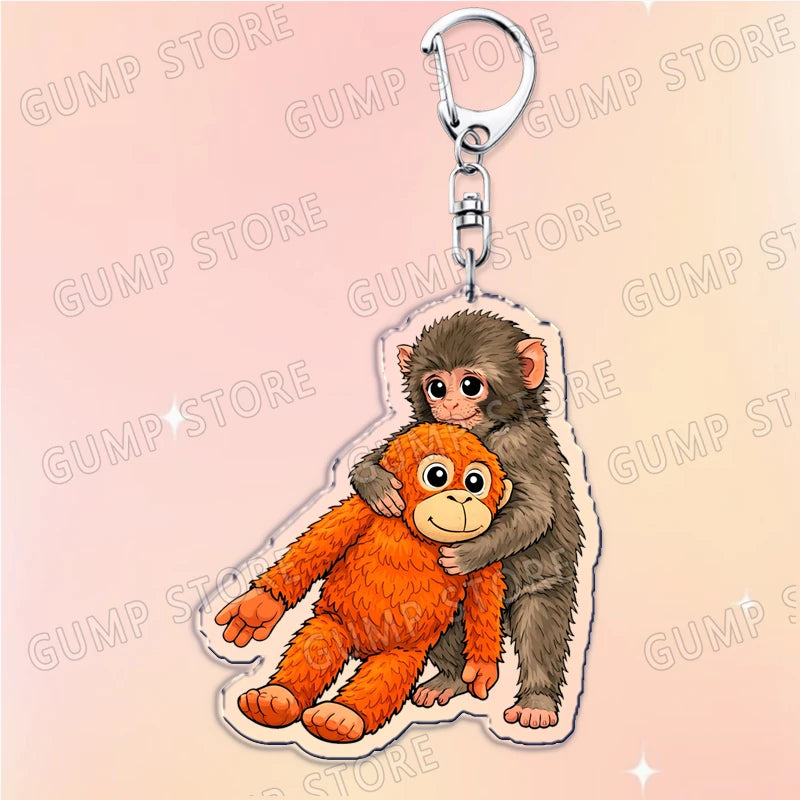 HugMonkey™ 3D Keychain 🐒💖 — Cute Clip-On Companion